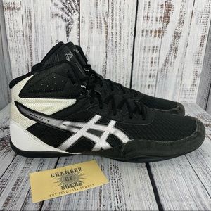 Asics Mens Mat-flex Wrestling Shoes Black White Size 11